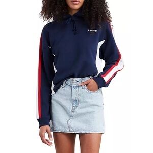 Levi's Maritime Sport Short Cropped Hoodie Sweatshirt S